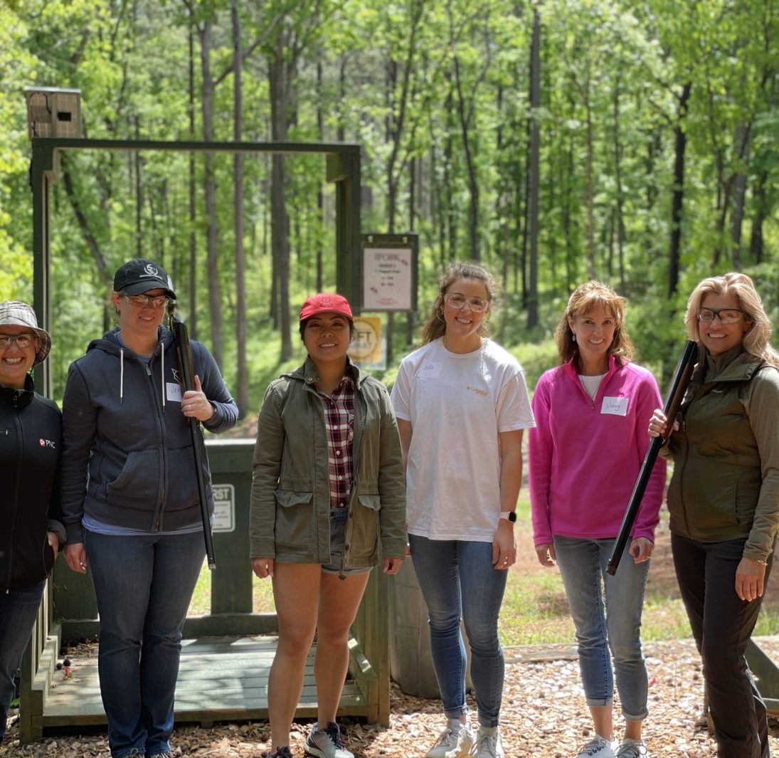 Ladies learning the art of sporting clays